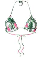 Mc2 Saint Barth Palm Print Bikini Top - Green