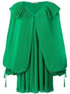 Marco De Vincenzo Pleated Balloon Sleeves Dress - Green