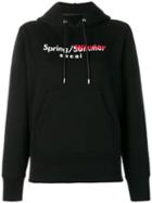 Sacai Contrast Logo Print Hoodie - Black