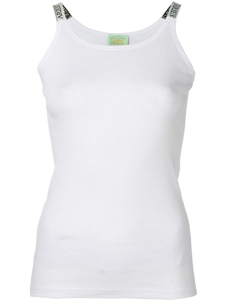 Aries Ribbed Vest Top - White