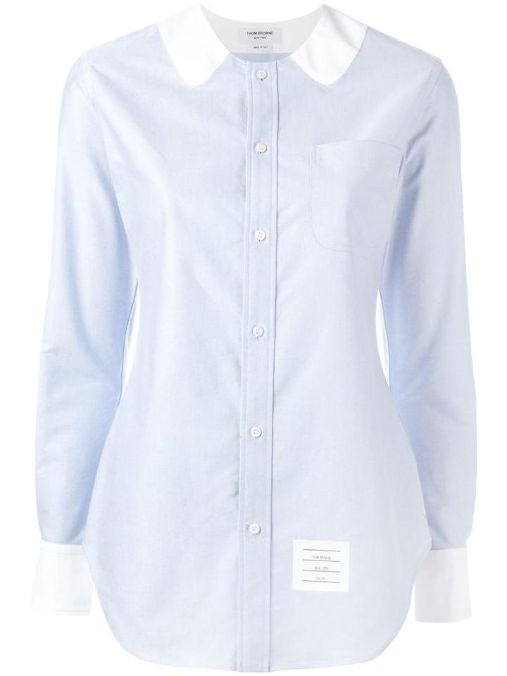 Thom Browne Collar Detail Shirt, Women's, Size: 38, Blue, Cotton