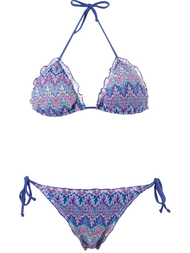 Brigitte Knit Triangle Bikini Set - Pink & Purple