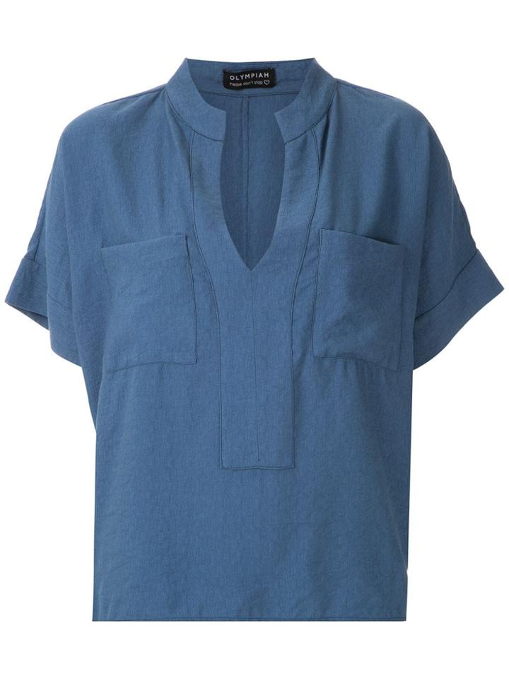 Olympiah Maggiolina Chest Pockets Blouse - Blue