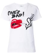 P.a.r.o.s.h. Sequin Embroidered Quote T-shirt - White