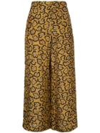 Christian Wijnants Cropped Printed Trousers - Brown