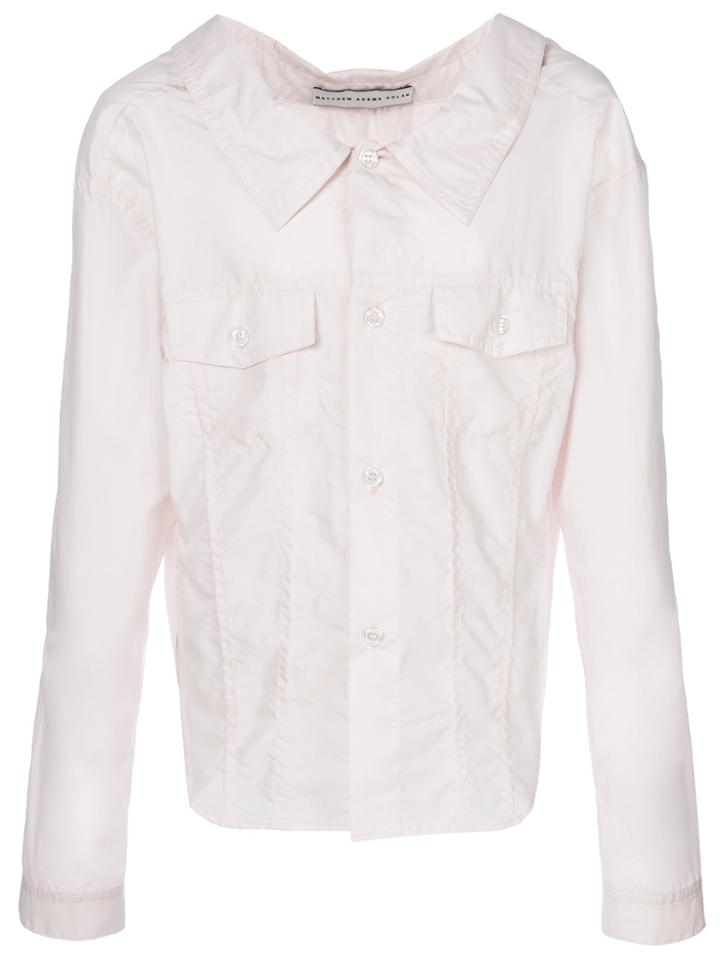 Matthew Adam Dolan Asymmetric Hem Shirt - Pink & Purple