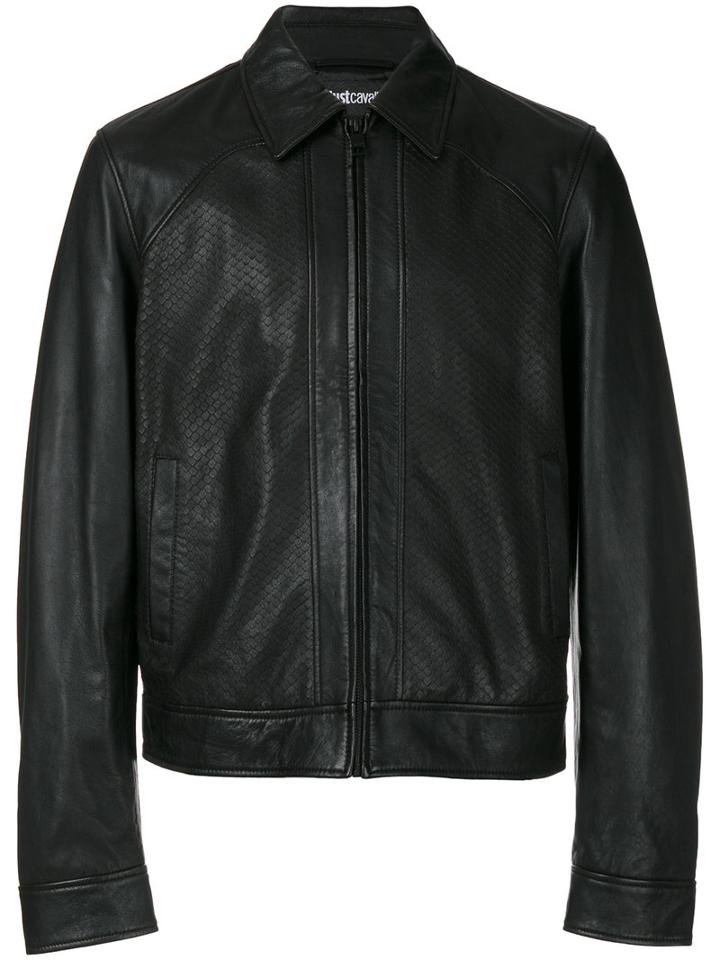 Just Cavalli - Shirt Jacket - Men - Leather/polyester/viscose - 48, Black, Leather/polyester/viscose