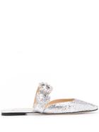 Jimmy Choo Gee Crystal Flats - Silver