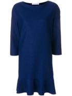 Harris Wharf London Ruffle Bottom Dress - Blue