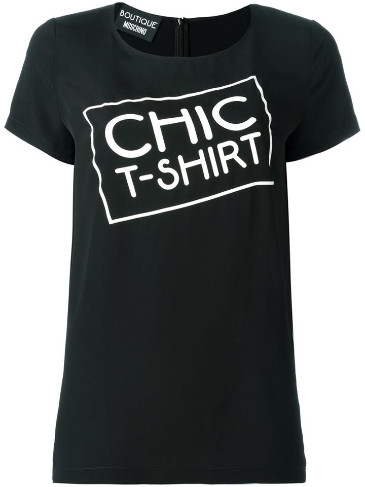 Moschino T-shirt Top, Women's, Size: 40, Black, Rayon/silk