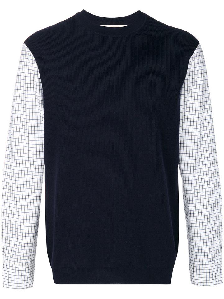 Marni - Shirt Sleeve Sweater - Men - Cotton/virgin Wool - 50, Blue, Cotton/virgin Wool