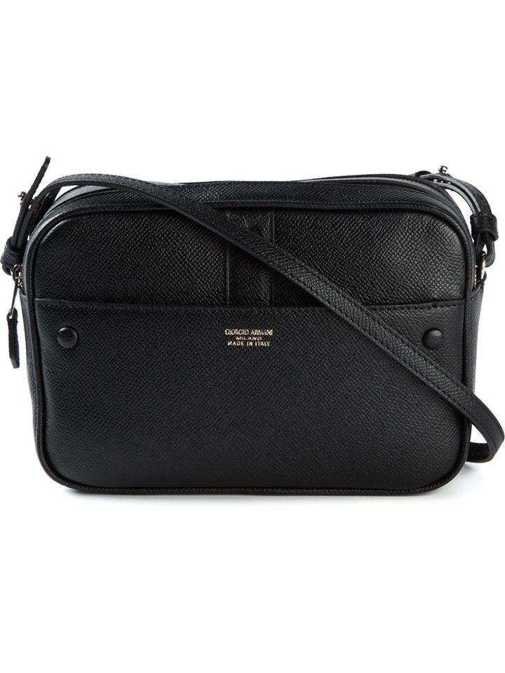 Giorgio Armani Panelled Crossbody Bag - Black