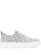 Msgm Logo Printed Lace-up Sneakers - White