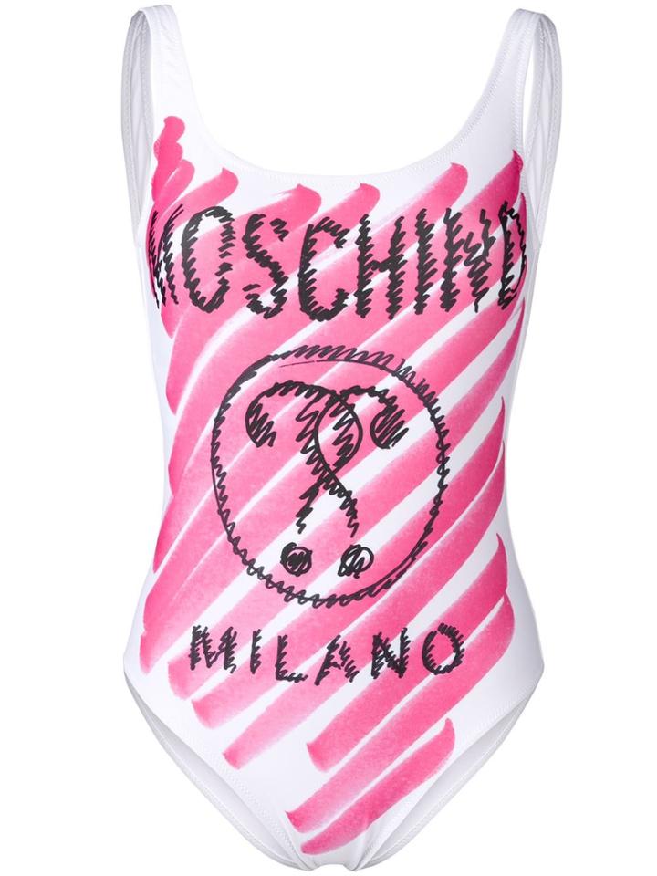 Moschino Sketch Print Swimsuit - Pink