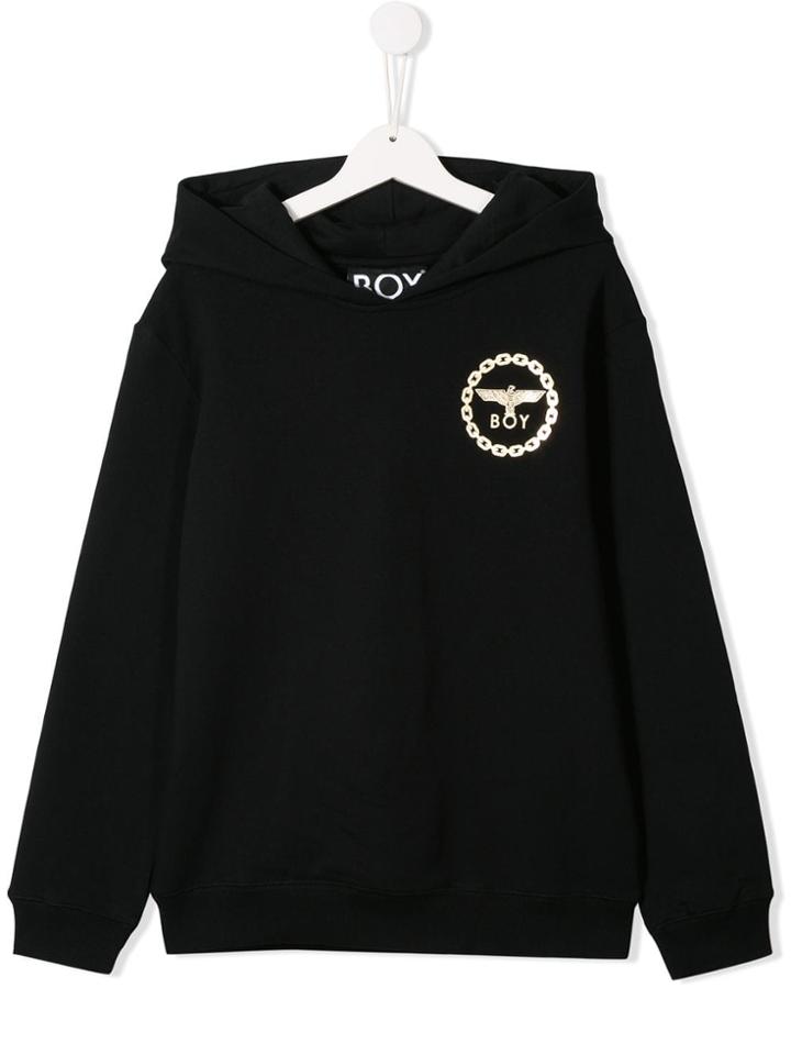 Boy London Kids Logo Embroidered Hoodie - Black