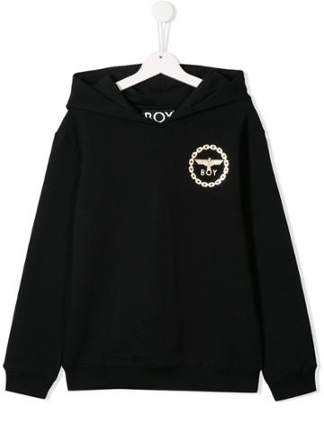 Boy London Kids Logo Embroidered Hoodie - Black