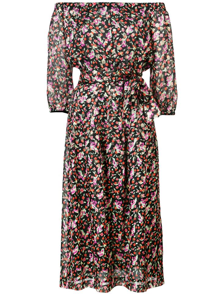 Vanessa Seward Off The Shoulder Printed Midi Dress - Black