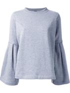 Miharayasuhiro Bell Sleeve Sweatshirt, Women's, Size: 38, Grey, Cotton
