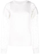 Chloé Lace Panel Sweater - White