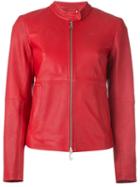Desa 1972 Band Collar Jacket, Women's, Size: 8, Red, Calf Leather