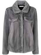Inès & Maréchal Oversized Fur Jacket - Grey