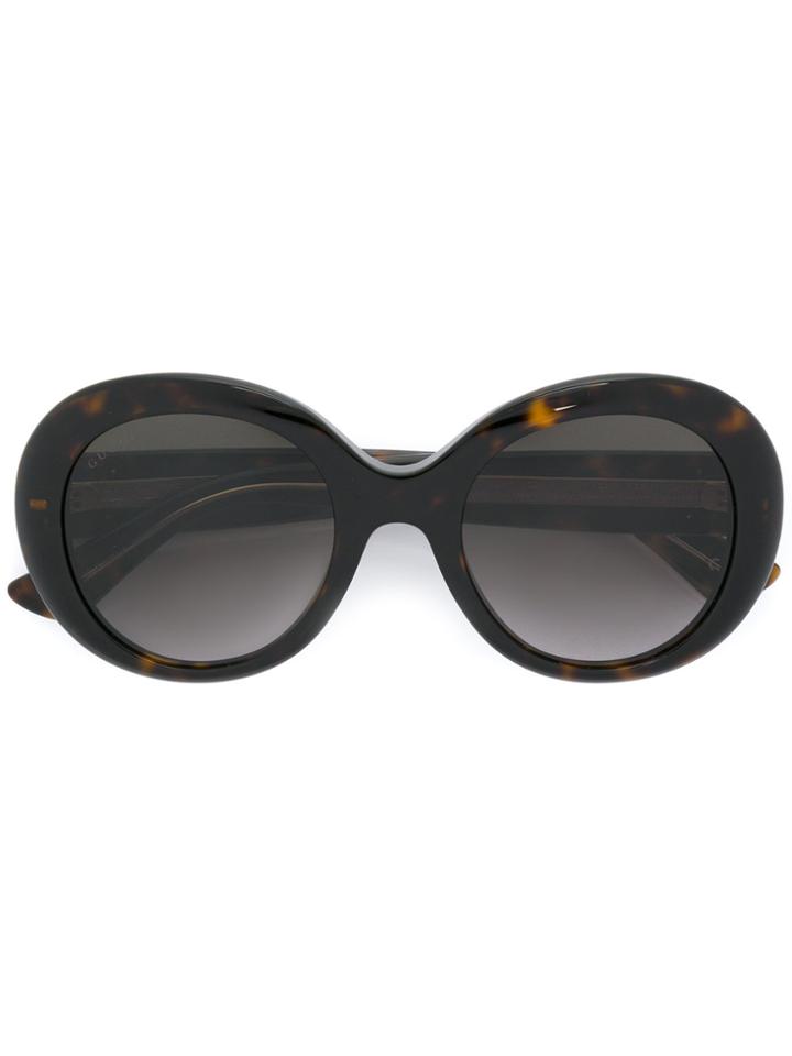 Gucci Eyewear Tortoiseshell Round Frame Sunglasses - Brown