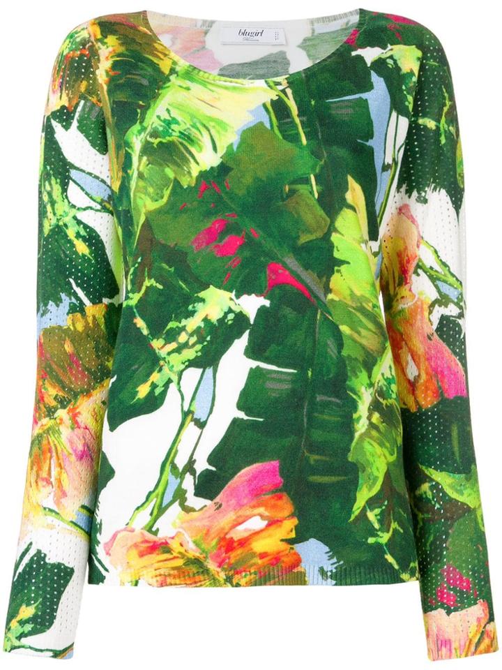 Blugirl Palm Leaf Jumper - Green