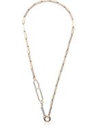 Foundrae 18k Yellow Gold Letter B Pendant Diamond Link Necklace -
