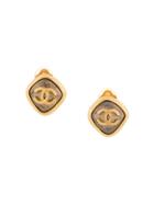 Chanel Vintage Cc Goldstone Logos Earrings - Metallic