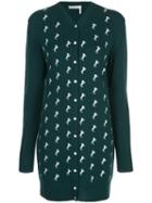 Chloé Horse Embroidered Knit Cardigan Dress - Green