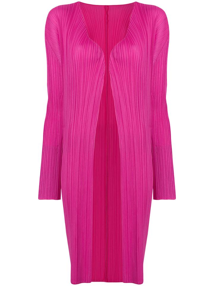 Pleats Please By Issey Miyake Fitted Cardi-coat - Pink & Purple