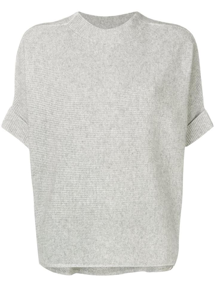 Max & Moi Crew Neck Lurex Pullover - Grey