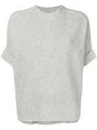 Max & Moi Crew Neck Lurex Pullover - Grey