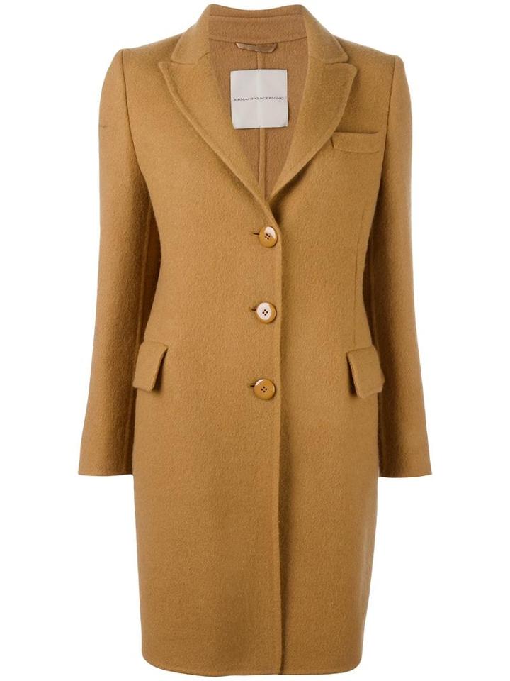 Ermanno Scervino - Classic Mid Coat - Women - Cupro/mohair/virgin Wool - 40, Brown, Cupro/mohair/virgin Wool