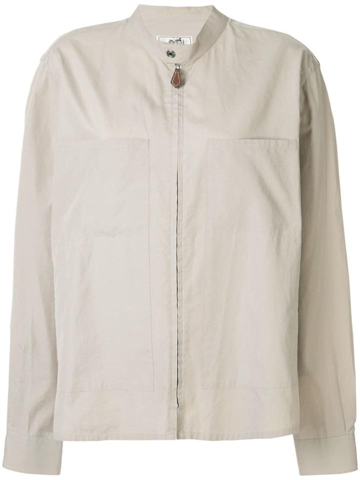 Hermès Pre-owned Band Collar Invisible Zip Blouse - Green