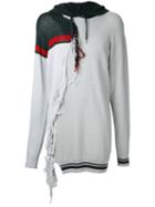 Maison Mihara Yasuhiro Tassel Trim Longline Hoodie, Men's, Size: 46, Grey, Cotton/acrylic