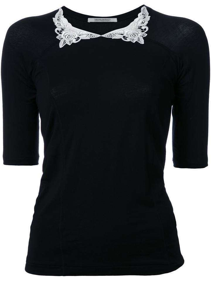 Theatre Products Floral Neck Jersey, Women's, Black, Polyurethane/tencel