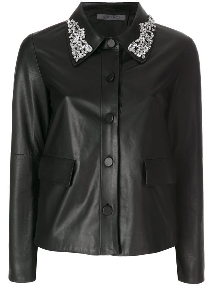 Simonetta Ravizza Sara Embellished Collar Jacket - Black
