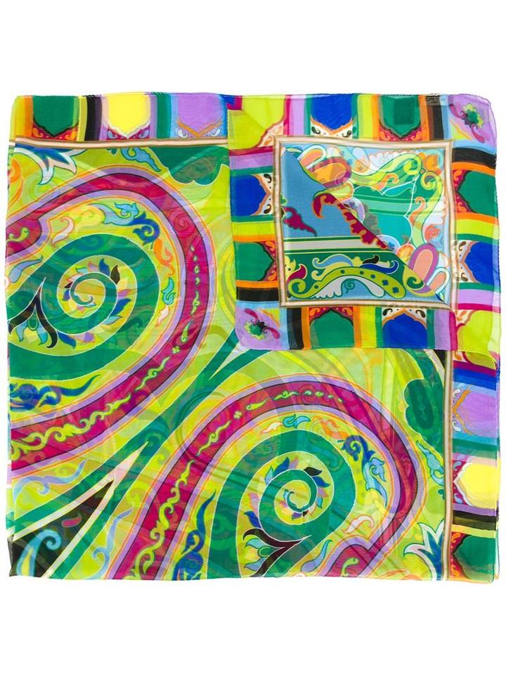 Etro Abstract Print Scarf, Silk