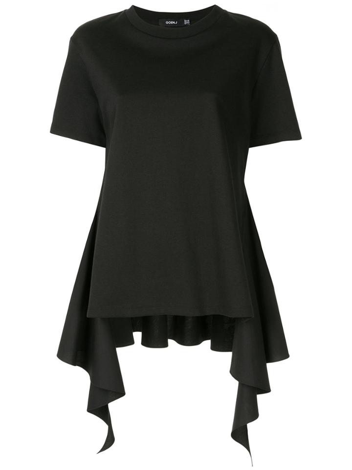 Goen.j Paneled Jersey-poplin T-shirt - Black