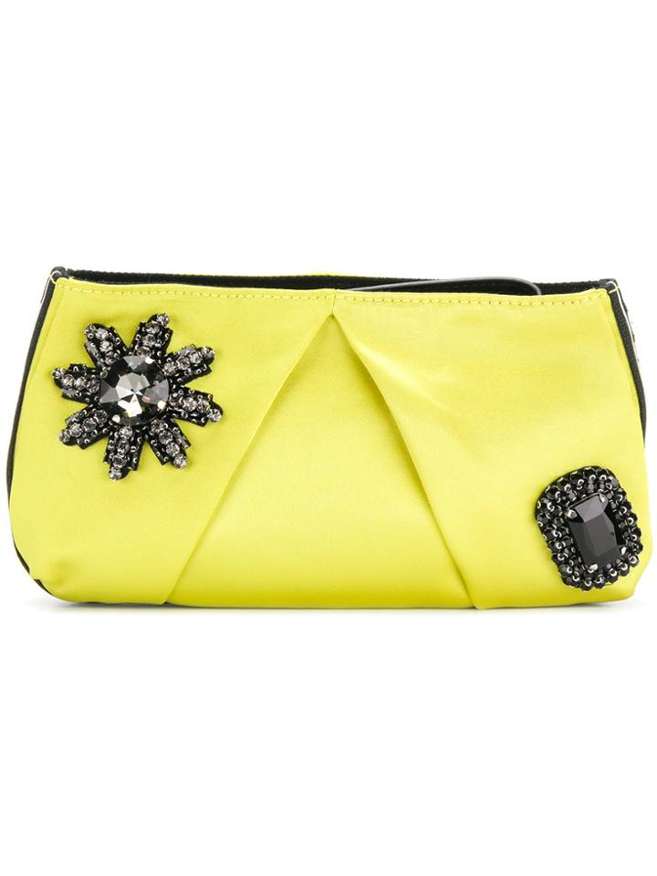 Pinko Embellished Clutch - Yellow & Orange
