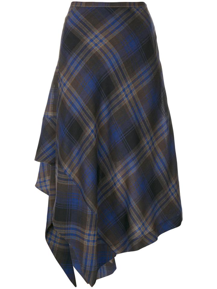 Etro Asymmetric Checked Skirt - Black