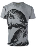 Valentino Panther Print T-shirt, Men's, Size: Xl, Grey, Cotton