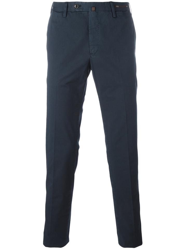 Pt01 - Classic Chinos - Men - Cotton/spandex/elastane - 52, Blue, Cotton/spandex/elastane