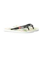 Mc2 Saint Barth Kids Teen Dinosaur Print Flip Flops - Black