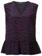 Markus Lupfer Leopard Print Ruffled Tank, Women's, Size: Medium, Pink/purple, Silk