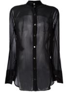 Ann Demeulemeester Semi Sheer Shirt, Women's, Size: 40, Black, Silk