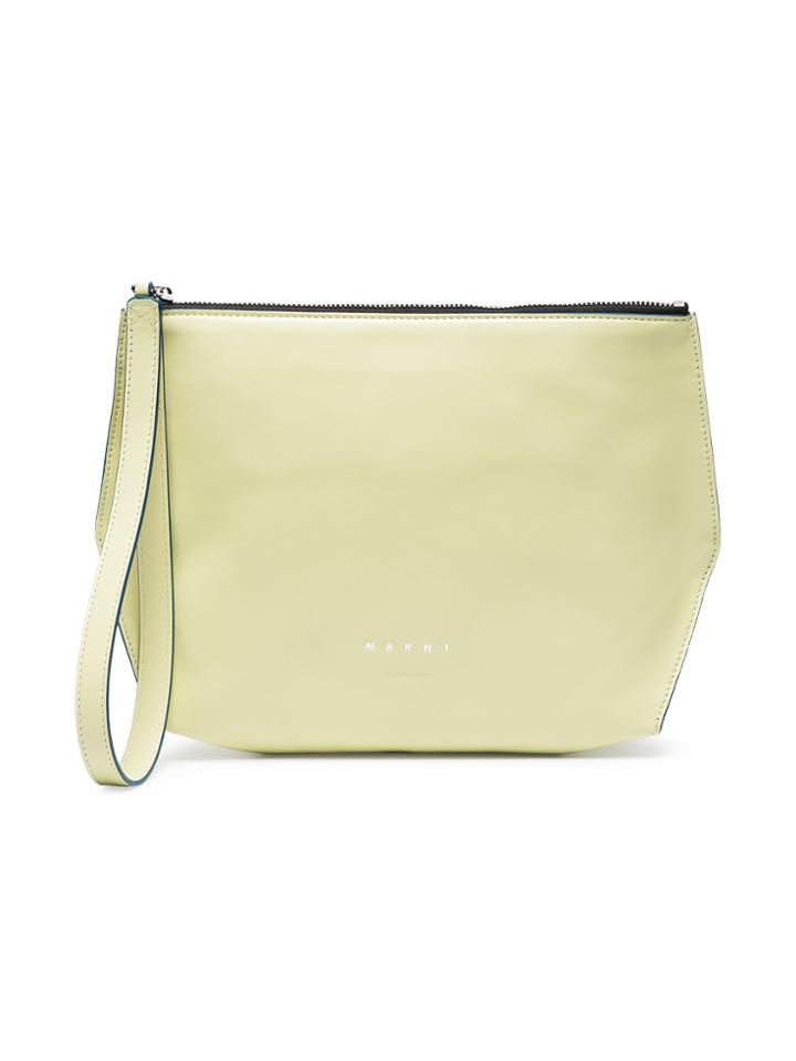 Marni Yellow Leather Pouch - Yellow & Orange