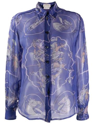 Hermès Pre-owned Les Chevaux Des Moghols Shirt - Blue