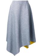 Le Ciel Bleu Asymmetric Skirt, Women's, Size: 36, Grey, Acrylic/wool/nylon/polyurethane